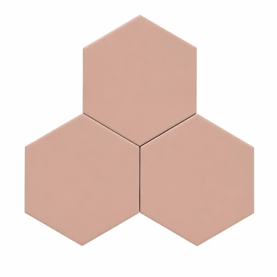 Hexagon Roze Mat 15x17